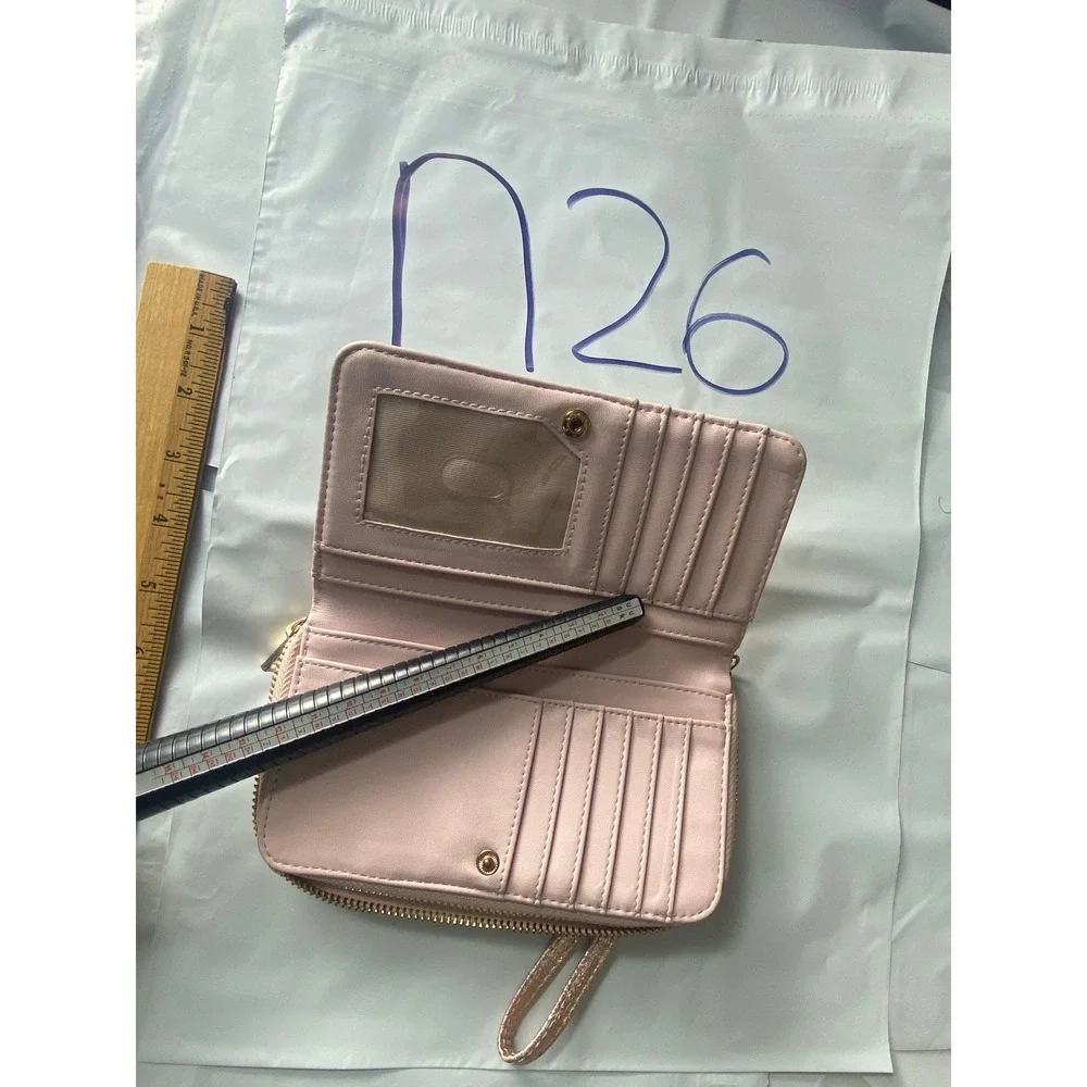 Rose‎ Gold Glitter Wristlet Wallet Clutch Zip Around